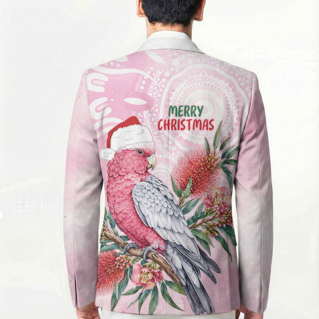 Pink Galah Christmas Australia Blazer Watercolor Painting Aboriginal Art