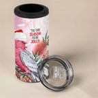 Pink Galah Christmas Australia 4 in 1 Can Cooler Tumbler Watercolor Painting Aboriginal Art