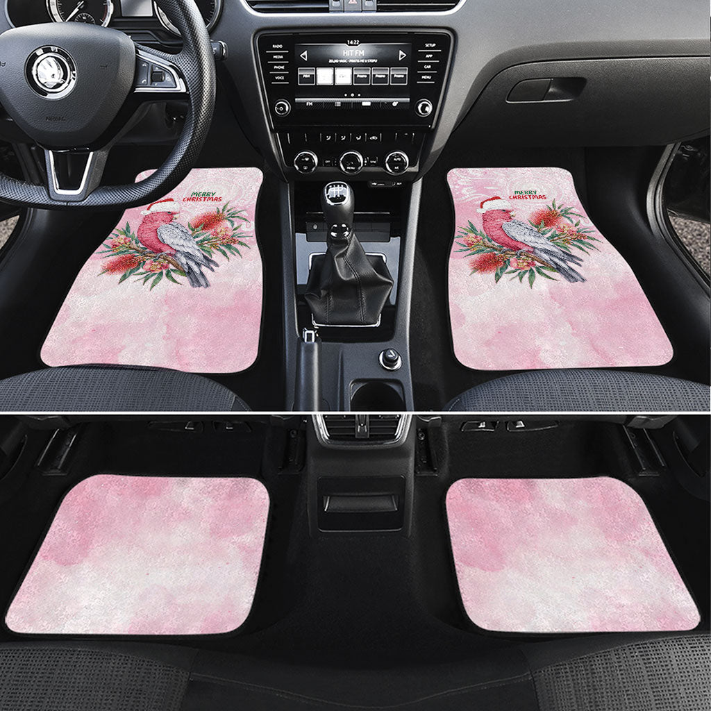 Pink Galah Christmas Australia Car Mats Watercolor Painting Aboriginal Art