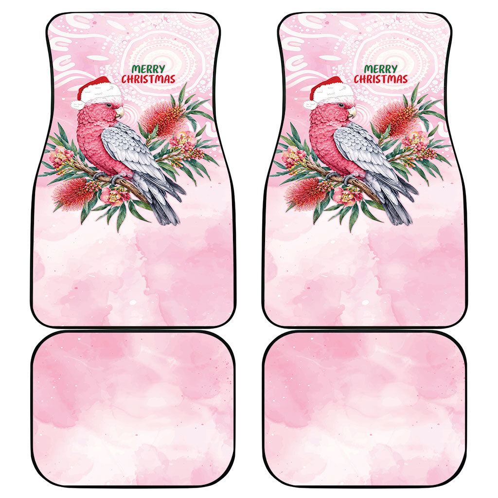 Pink Galah Christmas Australia Car Mats Watercolor Painting Aboriginal Art