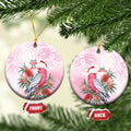 Pink Galah Christmas Australia Ceramic Ornament Watercolor Painting Aboriginal Art