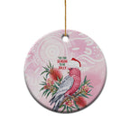Pink Galah Christmas Australia Ceramic Ornament Watercolor Painting Aboriginal Art