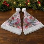 Pink Galah Christmas Australia Christmas Santa Hat Watercolor Painting Aboriginal Art
