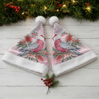 Pink Galah Christmas Australia Christmas Santa Hat Watercolor Painting Aboriginal Art
