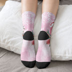 Pink Galah Christmas Australia Crew Socks Watercolor Painting Aboriginal Art