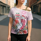 Pink Galah Christmas Australia Cross Shoulder Shirt Watercolor Painting Aboriginal Art