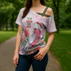 Pink Galah Christmas Australia Cross Shoulder Shirt Watercolor Painting Aboriginal Art