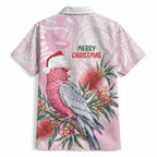 Pink Galah Christmas Australia Hawaiian Shirt Watercolor Painting Aboriginal Art