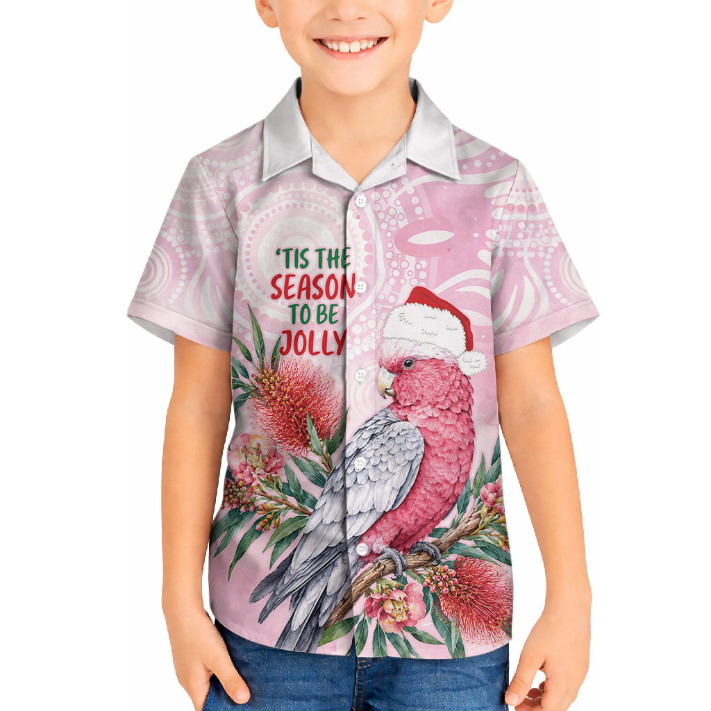 Pink Galah Christmas Australia Hawaiian Shirt Watercolor Painting Aboriginal Art