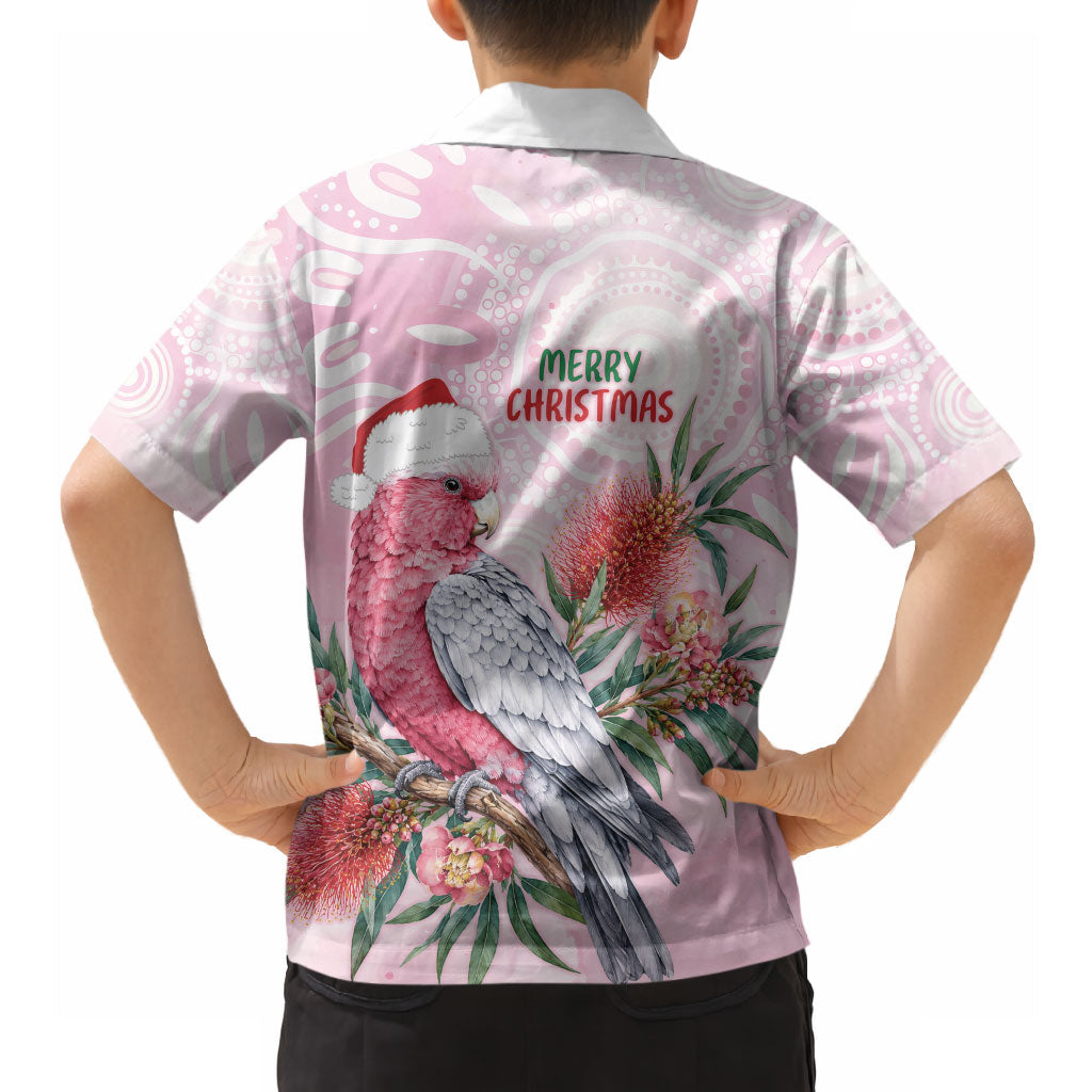 Pink Galah Christmas Australia Hawaiian Shirt Watercolor Painting Aboriginal Art