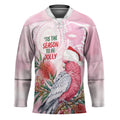 Pink Galah Christmas Australia Hockey Jersey Watercolor Painting Aboriginal Art