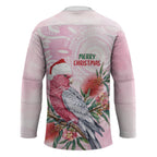 Pink Galah Christmas Australia Hockey Jersey Watercolor Painting Aboriginal Art
