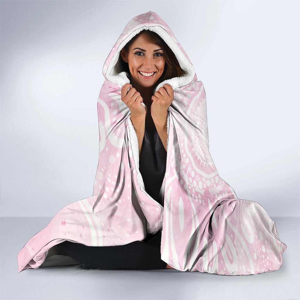 Pink Galah Christmas Australia Hooded Blanket Watercolor Painting Aboriginal Art