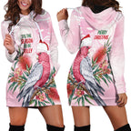 Pink Galah Christmas Australia Hoodie Dress Watercolor Painting Aboriginal Art