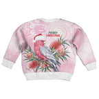 Pink Galah Christmas Australia Kid Ugly Christmas Sweater Watercolor Painting Aboriginal Art