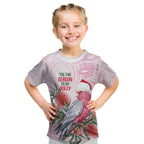 Pink Galah Christmas Australia Kid T Shirt Watercolor Painting Aboriginal Art