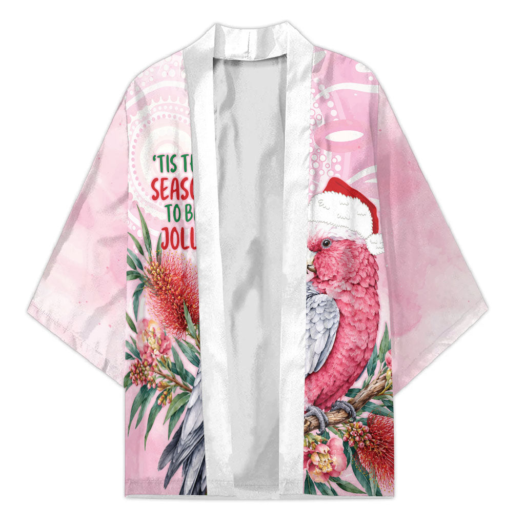 Pink Galah Christmas Australia Kimono Watercolor Painting Aboriginal Art