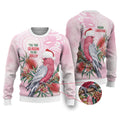 Pink Galah Christmas Australia Ugly Christmas Sweater Watercolor Painting Aboriginal Art