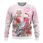 Pink Galah Christmas Australia Ugly Christmas Sweater Watercolor Painting Aboriginal Art