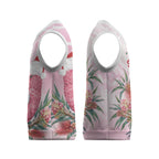 Pink Galah Christmas Australia Christmas Knitted V-Neck Vest Watercolor Painting Aboriginal Art