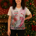 Pink Galah Christmas Australia Christmas Knitted V-Neck Vest Watercolor Painting Aboriginal Art