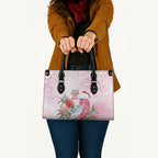 Pink Galah Christmas Australia Leather Bag Watercolor Painting Aboriginal Art
