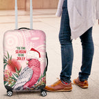 Pink Galah Christmas Australia Luggage Cover Watercolor Painting Aboriginal Art