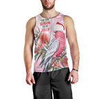 Pink Galah Christmas Australia Men Tank Top Watercolor Painting Aboriginal Art