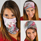 Pink Galah Christmas Australia Neck Gaiter Watercolor Painting Aboriginal Art