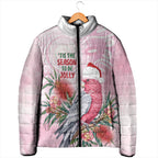 Pink Galah Christmas Australia Padded Jacket Watercolor Painting Aboriginal Art
