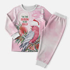 Pink Galah Christmas Australia Christmas Pajama Set Watercolor Painting Aboriginal Art