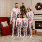 Pink Galah Christmas Australia Christmas Pajama Set Watercolor Painting Aboriginal Art
