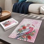 Pink Galah Christmas Australia Puzzle Watercolor Painting Aboriginal Art