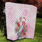 Pink Galah Christmas Australia Quilt Watercolor Painting Aboriginal Art