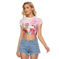 Pink Galah Christmas Australia Raglan Cropped T Shirt Watercolor Painting Aboriginal Art