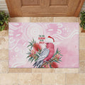 Pink Galah Christmas Australia Rubber Doormat Watercolor Painting Aboriginal Art