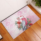Pink Galah Christmas Australia Rubber Doormat Watercolor Painting Aboriginal Art