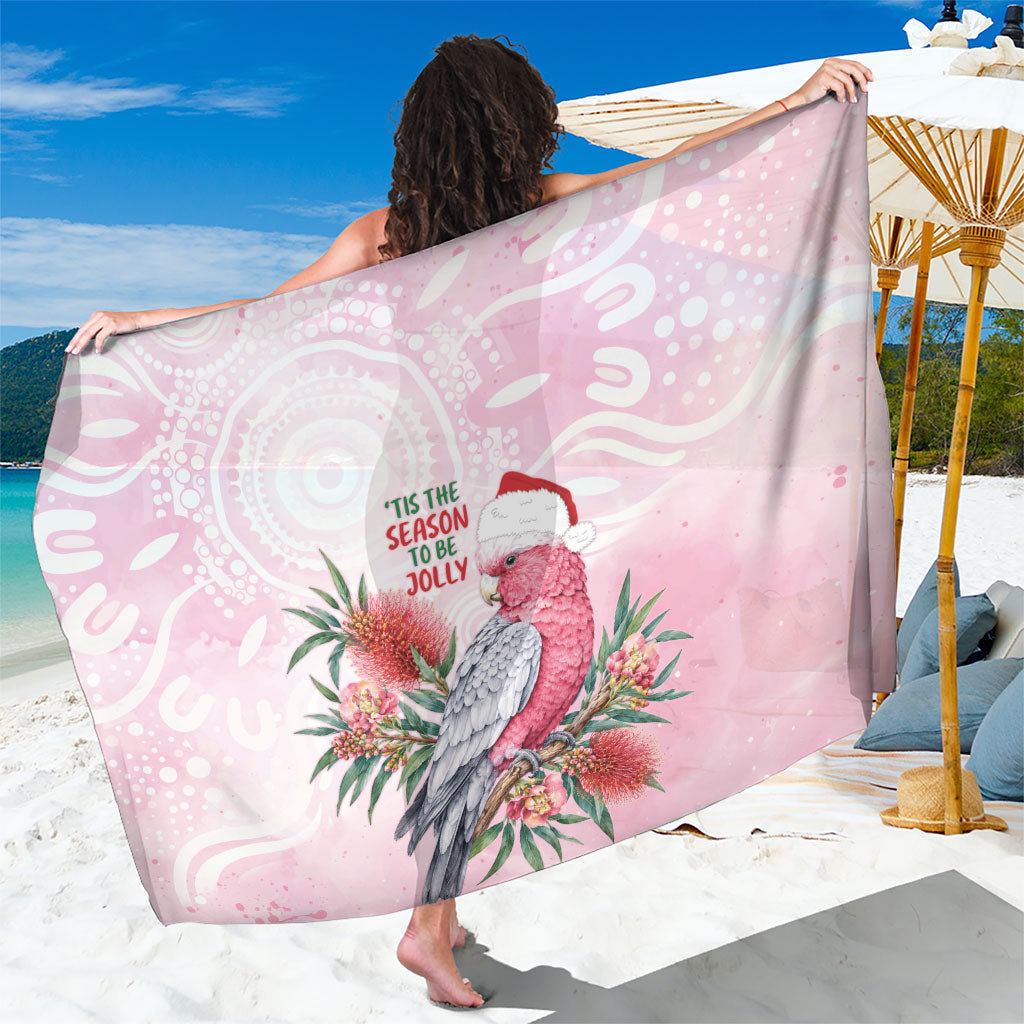 Pink Galah Christmas Australia Sarong Watercolor Painting Aboriginal Art