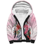 Pink Galah Christmas Australia Sherpa Hoodie Watercolor Painting Aboriginal Art