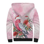Pink Galah Christmas Australia Sherpa Hoodie Watercolor Painting Aboriginal Art