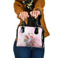 Pink Galah Christmas Australia Shoulder Handbag Watercolor Painting Aboriginal Art