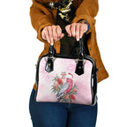Pink Galah Christmas Australia Shoulder Handbag Watercolor Painting Aboriginal Art
