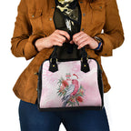 Pink Galah Christmas Australia Shoulder Handbag Watercolor Painting Aboriginal Art
