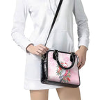 Pink Galah Christmas Australia Shoulder Handbag Watercolor Painting Aboriginal Art