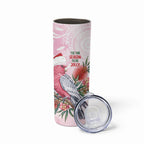 Pink Galah Christmas Australia Skinny Tumbler Watercolor Painting Aboriginal Art