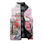 Pink Galah Christmas Australia Sleeveless Puffer Jacket Watercolor Painting Aboriginal Art