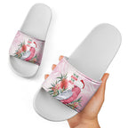 Pink Galah Christmas Australia Slide Sandals Watercolor Painting Aboriginal Art