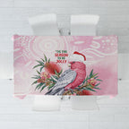 Pink Galah Christmas Australia Tablecloth Watercolor Painting Aboriginal Art