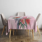 Pink Galah Christmas Australia Tablecloth Watercolor Painting Aboriginal Art