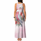 Pink Galah Christmas Australia Tank Maxi Dress Watercolor Painting Aboriginal Art